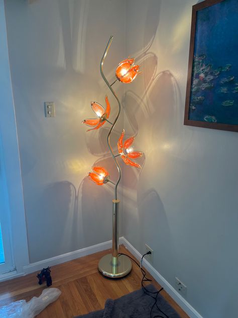 Plant Floor Lamp, Cool Floor Lamp, Aesthetic Floor Lamp, Lighting Floor Lamp, Floral Floor Lamp, Flower Floor Lamp, Bookshelf Room, Floor Lamp Brass, Flower Floor