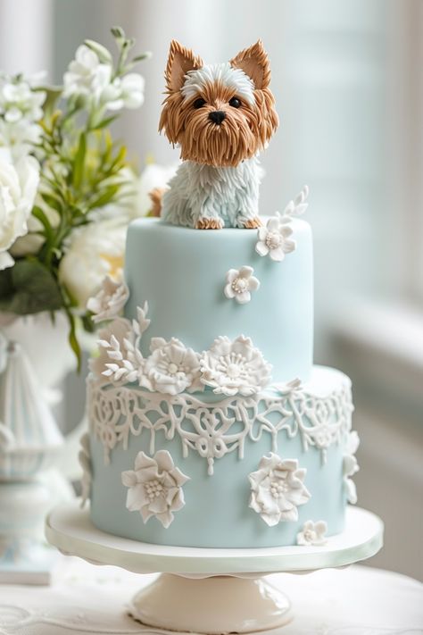 Yorkshire Terrier Birthday Cake Inspirations Yorkie Cake, Dog Birthday Cake, Dog Cakes, Animal Cakes, Easter Cake, Awesome Cakes, Dog Cake, Special Cake, Easter Cakes