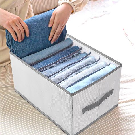 PRICES MAY VARY. Clothes Divider Drawer Organizer: Our clothing drawer organizer comes in three different numbers of compartments and sizes for you to choose from, which can meet all your storage needs and solve most daily clothing storage problems. It can be perfectly paired with most closet drawers or serve as a storage box for shelves. Durable & non deformable & washable: This clothing drawer organizer is made of high-quality nylon and breathable PBT fabric material, with double-layer exquisi Shirt Organizer, T Shirt Storage, Box For Clothes, Fabric Wardrobe, Shirt Storage, Fabric Closet, Clothes Drawer Organization, Closet Storage Drawers, Drawer Closet