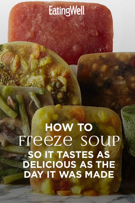 When it comes to saving food, freezers are our best friends. But if you know before you cook that you're going to freeze, you may want to do things a little differently. Here are some handy tips and tricks to make sure your frozen soup tastes as delicious as the day it was made. #soups #chili #stews #souprecipes#healthysoup #healthyrecipes Soup Storage Ideas, How To Store Soup In Freezer, Can You Freeze Beef Stew, Freezing Soup Best Way To, How To Freeze Chili, How To Freeze Soup Portions, How To Freeze Soup In Bags, Freezer Soups And Stews, Soup You Can Freeze