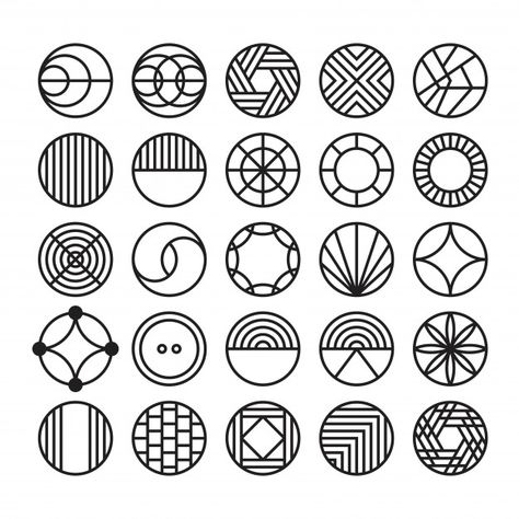 Circle geometric vector icon Premium Vec... | Premium Vector #Freepik #vector #pattern Geometric Art Circle, 3d Tiskárna, 달력 디자인, Motif Art Deco, Geometric Vector, Geometric Drawing, Geometry Art, Geometric Logo, Geometric Circle