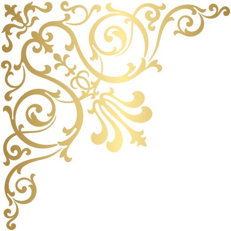 Golden Corner Png, White And Golden Background, Floral Corner Border, Corner Art, Wedding Clip Art, Corner Border, Gold Design Background, Corner Borders, Stencil Decor