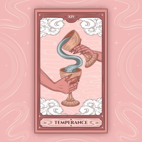 Free Vector | Free vector hand drawn tarot cards illustration Hand Drawn Tarot Cards, Tarot Cards Illustration, Pink Tarot Cards, Tarot Cards Design, Temperance Card, Hermit Card, Pink Tarot, Tarot Cards Art Illustration, Cards Illustration