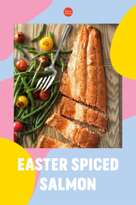 Easter Spiced Salmon Spiced Salmon, Salmon Spices, Seafood Gumbo, Easter Dinner Recipes, Healthy Salmon, Ground Mustard, Cooking Salmon, Easter Dinner, Salmon Fillets