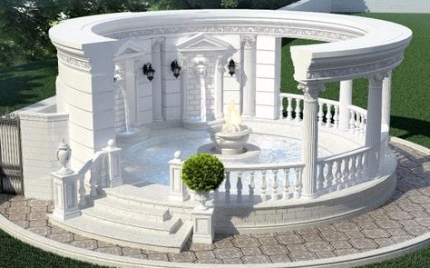 Exterior Hotel Design, Villa Exterior Design, Taman Air, Antonovich Design, Luxury Exterior, Bangunan Minecraft, Luxury Furniture Stores, Interior Design Gallery, Classic Villa