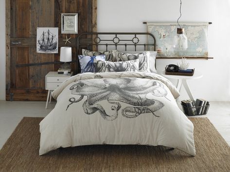 Pulpo Duvet Cover design by Thomas Paul Twin Bedspreads, Textile Products, Duvet Cover Design, Bedspread Set, King Duvet, King Duvet Cover, Queen Duvet, Luxury Bedding, Home Textile