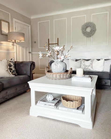 A great shot of our new square Toulouse coffee table taken by @birkdalebuild 👏 We love seeing our furniture beautifully styled like this example. Tap to SHOP 👀 AD #coffeetable #coffeetabledecor #coffeetablestyling #livingroominspo #livingroomideas #livingroomgoals #livingroommakeover #livingroomfurniture #livingroomstyling Modern Living Room Beige, White Coffee Table Living Room, Living Room Items, Country Coffee Table, Square Glass Coffee Table, White Living Room Decor, White Furniture Living Room, Room Items, Coffee Table With Shelf