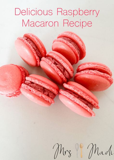 Delve into the delicate and delightful world of macarons with this raspberry macaron recipe. Known for crisp shells and soft, chewy interiors

#raspberry #macaron #recipe #mrsmadi Raspberry Macaron Recipes, Raspberry Frosting, Raspberry Extract, Macaron Recipe, Creamed Eggs, Oatmeal Raisin, Macarons, Cookie Recipes, Chocolate Chip