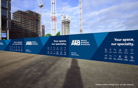 Construction site hoarding signage designed for a building construction business | AWB co, Perth WA Mall Hoarding Design, Construction Hoarding, Construction Signage, Construction Fence, Hoarding Design, Vehicle Signage, Construction Signs, Penn Station, Banner Design Inspiration