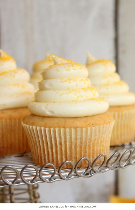 Honey Cupcakes with Honey Cream Cheese Frosting | by Lauren Kapeluck for TheCakeBlog.com Honey Cream Cheese, Honey Cupcakes, Pumpkin Cupcake Recipes, Diy Cakes, Delicious Cupcakes Recipes, Fodmap Foods, Fall Goodies, Honey Cream, Wedding October