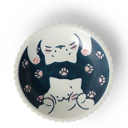 Kitty Pattern, Ceramic Cafe, Diy Pottery Painting, Color Me Mine, Japanese Tableware, Pottery Painting Designs, Keramik Design, Painted Plates, Pottery Crafts