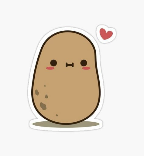 Potato Sticker, Kawaii Potato, Cute Potato, Preppy Stickers, Homemade Stickers, Cute Laptop Stickers, Stickers Cool, Tumblr Stickers, A Potato