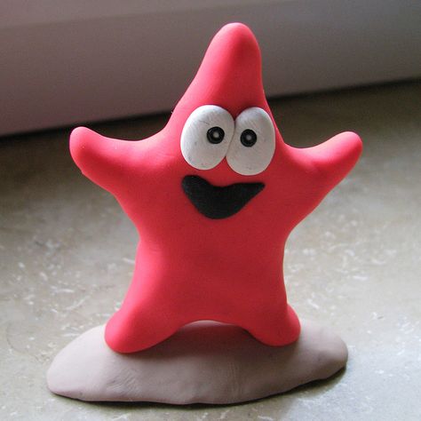 Patrick (spongebob) - fimo sculpey polymer clay Clay Spongebob, Spongebob Clay, Clay Patrick, Sculpey Art, Patrick Star Spongebob, Patrick Spongebob, Jumping Clay, Clay Things, Diy Xmas Gifts