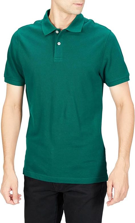 Amazon Essentials Men's Slim-Fit Cotton Pique Polo Shirt Slim Fit Polo Shirts, Amazon Essentials, Pique Polo Shirt, Cotton Polo Shirt, Men Fits, Mens Essentials, Uk Fashion, Slim Fit Men, Short Sleeve Polo