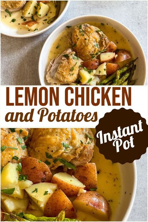 Instant Pot Lemon Chicken and Potatoes Pressure Cooker Lemon Chicken, Instant Pot Lemon Chicken And Potatoes, Instant Pot Recipes Chicken Potatoes, Instapot Chicken And Potatoes, Instant Pot Chicken And Potatoes Recipes, Chicken And Potatoes Instant Pot, Instant Pot Chicken And Potatoes, Lemon Chicken With Potatoes, Instant Pot Lemon Chicken