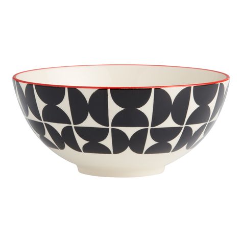 Geometric Contrasting Noodle Bowl - World Market Dinnerware Display, Asian Dinnerware, Mid Century Dishes, Modern Tableware, Noodle Bowl, Kitchen Dinnerware, Noodle Bowls, World Market, Household Items