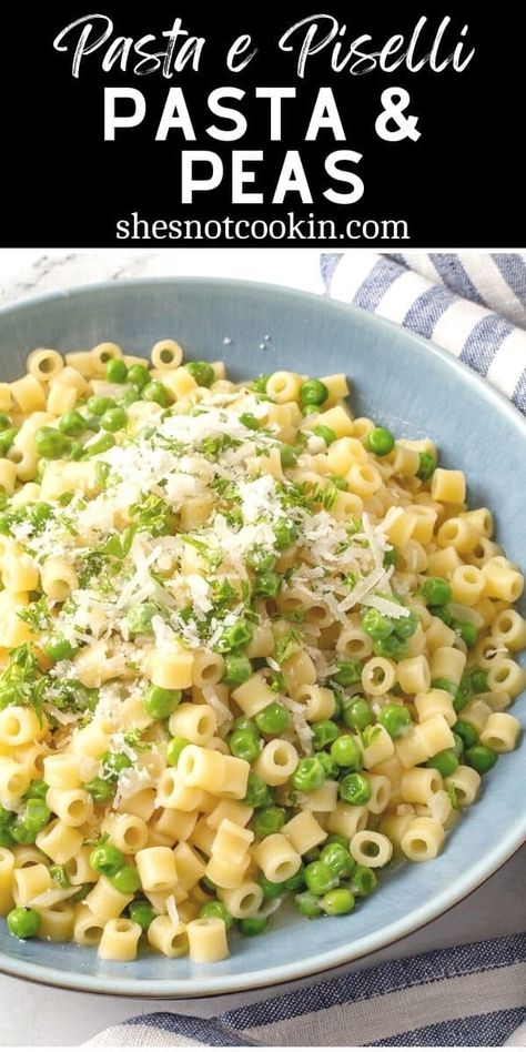 Italian Peas And Mushrooms, Creamy Peas And Noodles 12 Tomatoes, Spaghetti And Peas, Can Peas Recipe, Pasta And Peas Recipe, Creamy Pasta With Peas, Fresh Pea Recipes, Peas And Pasta, Pea Casserole