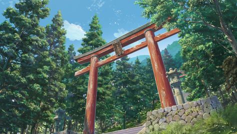 Kimi no Na wa - Album on Imgur 5cm Per Second, The Garden Of Words, Japanese Town, Garden Of Words, Your Name Anime, Wooden Arch, Anime Base, Tree Wallpaper, Art Anime