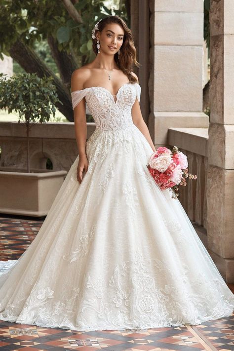 One stunning ball gown is ideal for your wedding day who’s looking for an elegant ball gown on a budget. As someone who captures weddings, this is always a favorite. Keep this inspiration to your bridal board. Fairytale Ball, Enchanting Table, Wedding Dresses Lace Ballgown, Elegant Bridal Gown, Elegant Ball Gowns, Perfect Wedding Dress, Mermaid Fashion, Elegant Wedding Dress, Gown Wedding