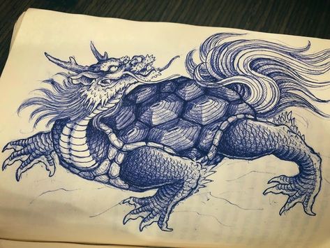 Dragon Turtle Tattoo Design, Dragon Turtle Tattoo, Koi Dragon Tattoo, Balinese Tattoo, Koi Dragon, Dragon Turtle, Turtle Tattoo Designs, Vietnam Art, Japan Tattoo Design