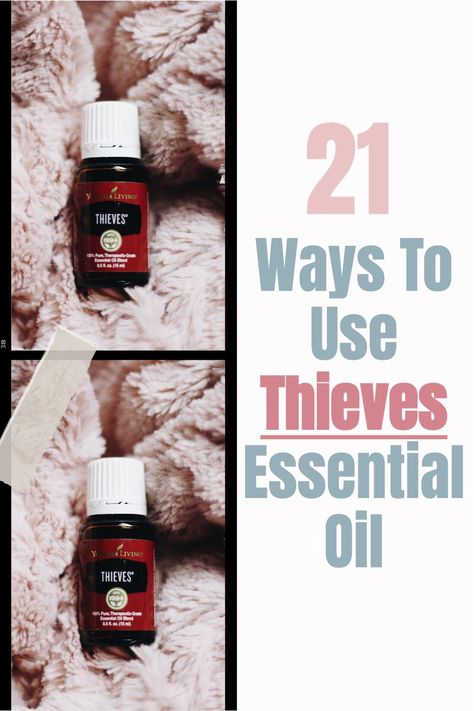 Here are 21 Thieves oil uses from combating illness and keeping your home fresh and clean! Learn all about thieve essential oil uses! Thieves For Cold, Thieves Oil Uses, Theives Oil, Diffuser Blends Young Living, Cinnamon Bark Essential Oil, Thieves Oil, Essential Oils For Colds, Thieves Essential Oil, Essential Oils Cleaning