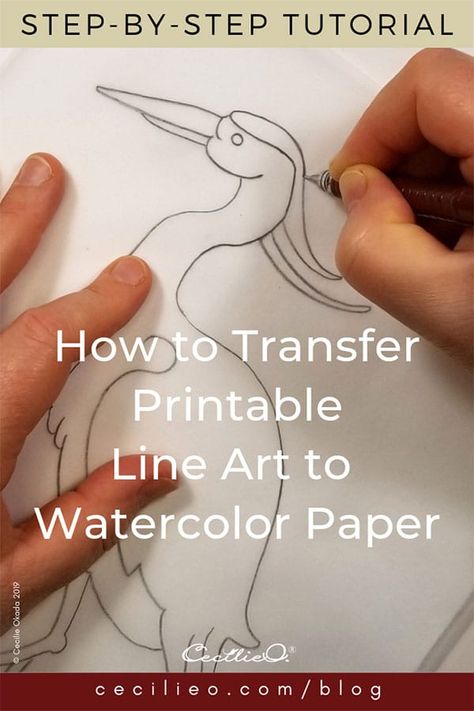 How To Trace Onto Watercolor Paper Drawing On Watercolor Paper, How To Sketch For Watercolor, Traceable Drawings For Watercolor, Watercolor Paper Art, Learn To Watercolor, How To Copy A Drawing On Paper, Watercolor Drawing Easy Step By Step, Watercolor Templates Printables Free, Watercolor Templates Printables