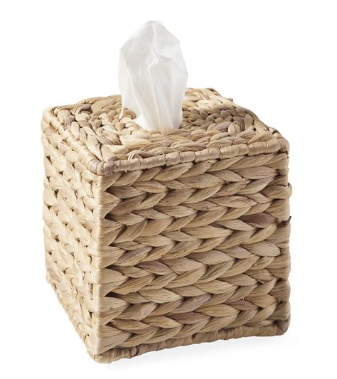 Move Over, Cottagecore: The New Decor Trend Is Coastal Grandmother Facial Tissue Holders, Facial Tissues, Kleenex Box, Stil Boho, Tissue Box Holder, Water Hyacinth, Basket Shelves, Tissue Box Cover, Tissue Holder