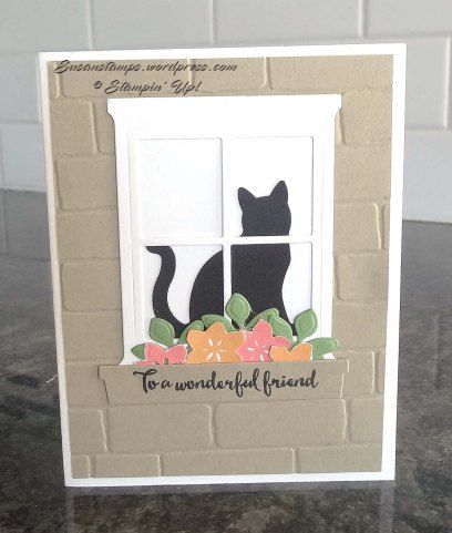 New Stampin’ Up! Cat Punch, a post from the blog susanstamps.wordpress.com on Bloglovin’ Cards With Cats On Them, Cat Cards Handmade, Card Types, Pet Sympathy Cards, Spooky Cat, Carte Halloween, Cat Birthday Card, Craft Card, Window Cards