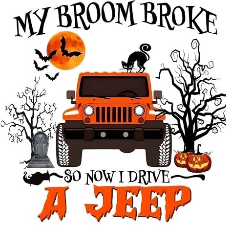 Jeep Wrangler Halloween Ideas, Halloween Jeep Wrangler Decorations, Jeep Wrangler Girly, Orange Jeep Wrangler, Diy Halloween Door Decorations, Jeep Humor, Orange Jeep, Jeep Art, Jeep Wallpaper