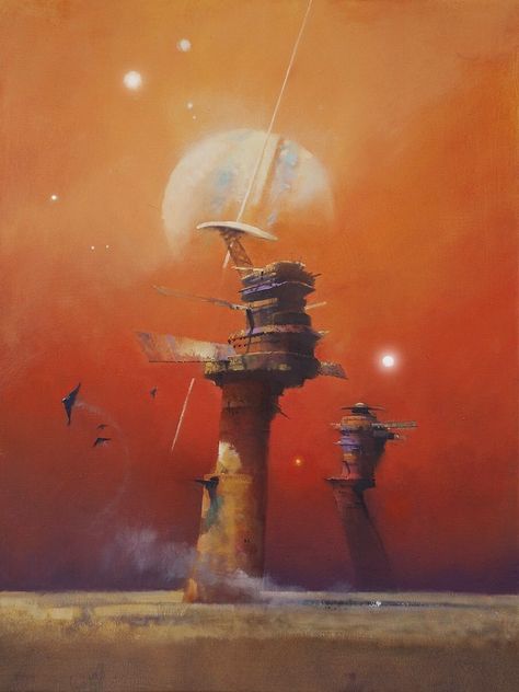 SciFi Art on Twitter: "Art by John Harris for The Human Division by John Scalzi, 2013… " Chris Foss, 70s Sci Fi, John Harris, Retro Scifi, Visions Of The Future, Sci Fi Landscape, Science Fiction Artwork, 70s Sci Fi Art, Arte Peculiar