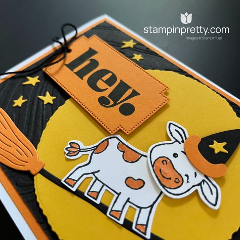 An Adorable Halloween Card with the Cutest Cow Punch! Bee Valentine, Product Highlight, Stampin Pretty, Cow Spots, Step Cards, Halloween Card, A Cow, Cute Cows, Cards For Friends