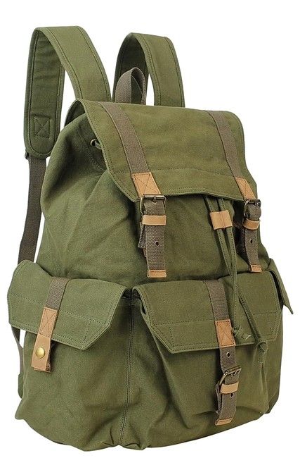 Green Canvas Backpack, Swag Bags, Dimension 20, Camping Bed, Zero Tolerance, Classic Backpack, Canvas Backpack, Cute Bags, Mode Vintage