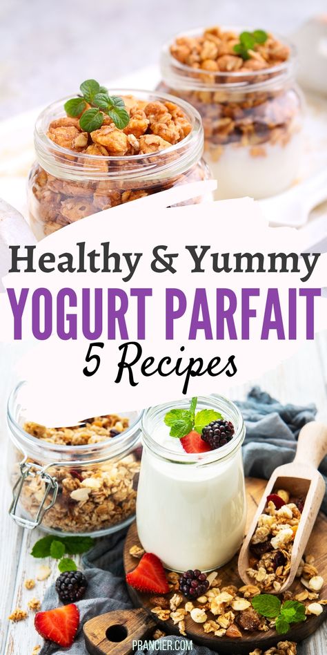 Yogurt Parfaits Parfait Healthy, Parfait Yogurt, Recipes With Fruit, Healthy Yogurt Parfait, Healthy Parfait, Homemade Yogurt Recipes, Fruit Granola, Yogurt Parfait Recipe, Fruit And Yogurt Parfait