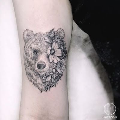 Grizzly Bear tattoo designs are becoming increasingly popular among both men and women. Grizzly bears can be used to symbolize strength, courage, resilience, and loyalty. Like other bear tattoos, Grizzlies too have an innate connection with nature that makes them the perfect subject for a meaningful piece of body art. These tattoos can range from … 260+ Fearsome Grizzly Bear Tattoos Designs (2023) Read More » Bear With Flowers Tattoo, Baby Bear Tattoo, Black Bear Tattoo, Grizzly Bear Tattoos, Bear With Flowers, Tattoo With Flowers, Protection Tattoo, Bear Tattoo Designs, Bear Tattoos