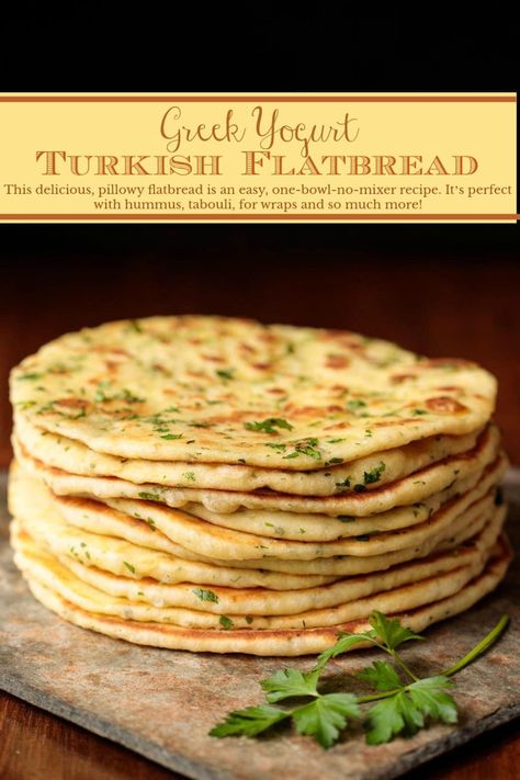 Soft Flatbread Recipe, Turkish Flat Bread, Turkish Flatbread, Pita Flatbread, Easy Flatbread, Mixer Recipes, Flatbread Recipes, Flat Bread, Bread Recipes Homemade