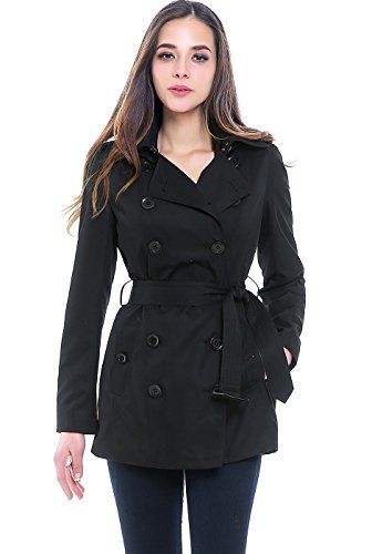 BGSD Women's Tori Classic Hooded Short Trench Coat Short Trench Coat, Plush Coat, Trench Coat Black, Anorak Jacket, Coat Black, Casual Coat, Women's Coats & Jackets, Faux Fur Jacket, Womens Fashion Trends