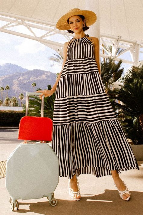 Gilli Sleeveless Stripe Maxi Tiered Dress Silhouette Dress, Striped Maxi, Trendy Collection, Striped Maxi Dresses, Tiered Maxi Dress, Local Boutique, White Maxi Dresses, Tiered Dress, Sheer Fabrics