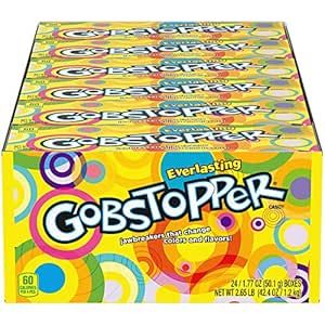 Wonka Gobstopper Everlasting Candy, Jawbreaker Candy, 1.77 Ounce Treat-Size Theater Candy Boxes (Pack of 24) Jawbreaker Candy, Wonka Candy, Everlasting Gobstopper, Chocolate Caramel Cookies, Hard Candy Lollipops, Candy Companies, Caramel Cookies, Candy Brands, Bulk Candy