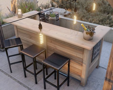 Diy Outdoor Bar Plans, Bar Plans Diy, Outdoor Bar Plans, Bar En Plein Air, Deck Bar, Diy Outdoor Bar, Home Bar Rooms, Diy Projects Plans, Outside Bars