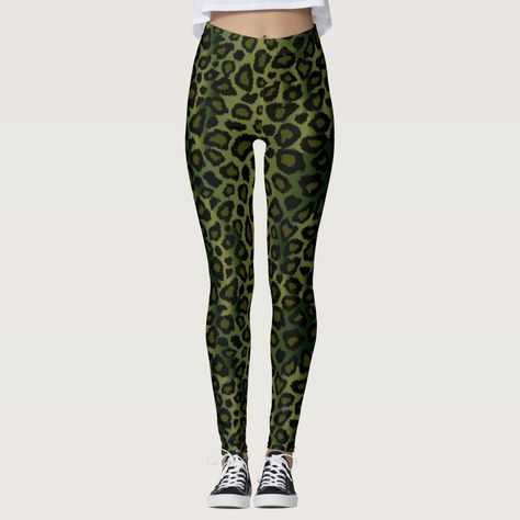 Green Leopard Print, High Quality Leggings, Unique Leggings, Animal Print Leggings, Leopard Leggings, Leopard Print Leggings, Leopard Animal, Print Leggings, Animal Fashion