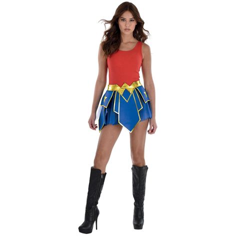 PRICES MAY VARY. Add a Heroic Touch: Party City's Adult Wonder Woman Tutu adds the perfect touch to your superhero ensemble. The blue panels with metallic gold detailing and tulle overlay make this tutu a standout piece. One size fits most. Detailed Design: The gold lam√ waistband and small loop for a lasso accessory (not included) make it easy to customize your look. Built-in boy shorts ensure a comfortable fit, making this tutu both stylish and practical. Versatile Use: Ideal for costume parti Wonder Woman Tutu, Halloween Birthday Parties, Wonder Woman Halloween Costume, Dc Comic Costumes, Baby Costumes Girl, Costumes For Halloween, Woman Costume, Diy Halloween Costumes For Women, Costume For Women