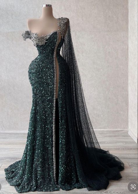 Forest Green Prom Dress, Green Mermaid Prom Dress, Forest Princess, Matric Dance Dresses, Engagement Gowns, Princess Vibes, Green Wedding Dresses, Night Mode, Exquisite Gowns