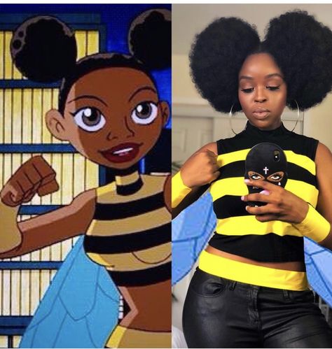 Black Character Costumes, Afro Halloween Costumes, Afro Costume Halloween, African American Halloween Costumes, Black Characters Halloween Costume Ideas, Halloween Costumes Curly Hair, Afro Cosplay, Costumes Black Women, Halloween Costumes Black Women