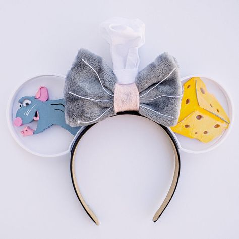 Ratatouille Mouse Ears, Ratatouille Ears Disney, Ratatouille Mickey Ears, Ratatouille Outfit, Ratatouille Ears, Disney Headband, Ratatouille Disney, Ninth Birthday, Diy Disney Ears