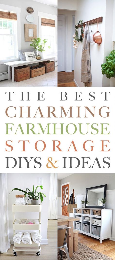 Farmhouse Storage DIYS and IDEAS are a hot commondity right now as our New Year begins. After you use the KonMari Method you can store yours pots and pans in style! Farmhouse Living Room Storage, Farmhouse Display Ideas, Storage Room Organization Ideas, Farmhouse Storage Ideas, Ikea Farmhouse, Farmhouse Guest Bedroom, Farmhouse Storage, Cottage Market, Charming Farmhouse