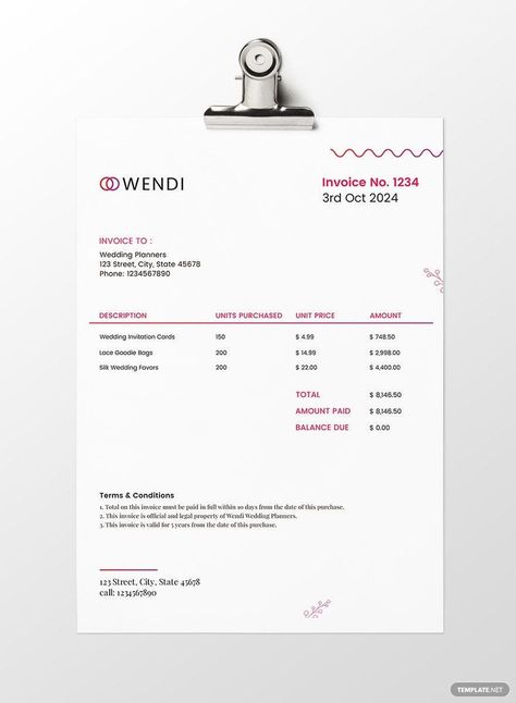 Wedding Planners Invoice Template Event Planner Quotes, Free Cv Template Word, Photography Invoice Template, Quotation Template, Photography Invoice, Quotation Format, Numbers Template, Planner Quotes, Wedding Planner Business