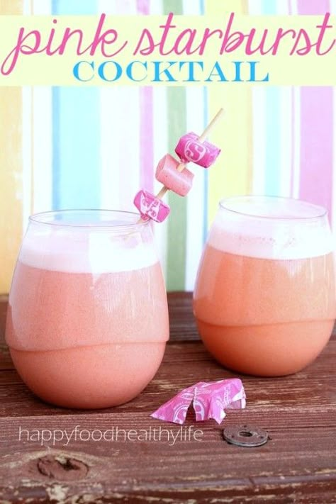 Come learn how to make your favorite Starburst into a low-calorie beverage! Pink Starburst Cocktail with Pinnacle Vodka .... tastes EXACTLY like everyone's favorite Starburst! www.happyfoodhealthylife.com #beverage #alcohol #candy Starburst Cocktail, Pinnacle Vodka, Whipped Vodka, Pink Starburst, Chopping Block, Happy Foods, Fruit Punch, Sharing Board, Slushies