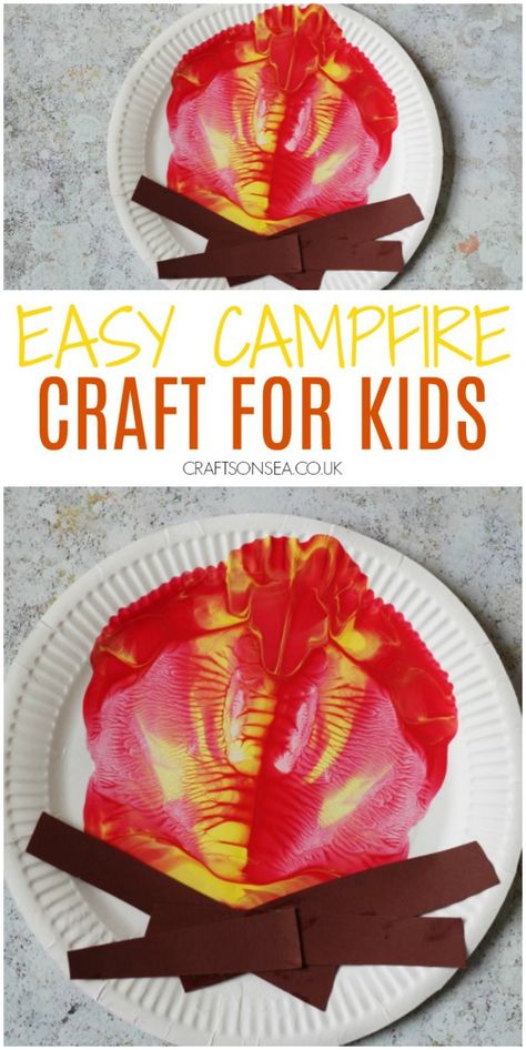 campfire craft for kids easy paint splat camping activity #kidscrafts Campfire Crafts For Kids, Camping Crafts For Toddlers, Campfire Crafts, Camping Week, Craft For Kids Easy, Camping Preschool, Preschool Camping, Camping Craft, Daycare Projects