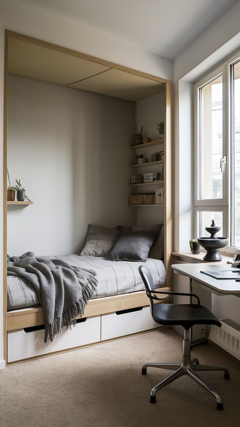 Elevate your home office with a serene, zen-inspired design! Imagine a cozy corner featuring a daybed draped in a soft grey throw, perfect for relaxation between tasks. A sleek desk nearby invites focus, while a charming tabletop fountain adds a touch of tranquility. Bathed in natural light from a large window, this space is designed for both productivity and peace. Ready to transform your workspace? Discover tips on how to achieve this calming aesthetic today! #HomeOfficeInspo #ZenDecor #IKEAStyle #WorkspaceGoals #InteriorDesign #CozyCorner #DaybedDesign Daybed In Office, Home Office With Daybed, Office With Daybed, Ikea Style, Calming Aesthetic, Daybed Design, Sleek Desk, Tabletop Fountain, Large Window