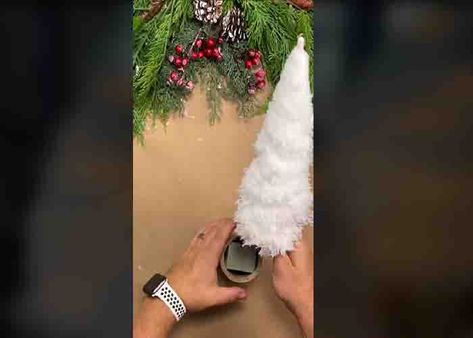 Assembling the DIY Dollar Tree Duster Christmas Tree Duster Christmas Tree, Dallor Tree Diy Craft Ideas Christmas, Diy Duster Cleaning, Diy Dusters, Dollar Tree Duster Christmas Tree, Dollar Tree Duster Gnome, Snowflake Made From Dollar Tree Christmas Trees, Christmas Tree Tutorial, Mini Christmas Trees